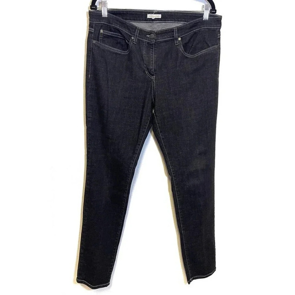Eileen Fisher Black Denim Slim Leg Jeans - Minimalist Classic Denim - Picture 1 of 3